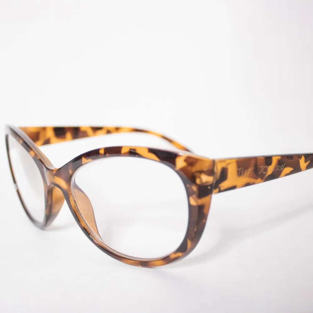 Betsey Johnson Reading Fashion Glasses Large Chunky Square Brown Animal Print